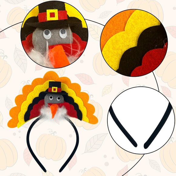 Thanksgiving Party Accessories Turkey Headband and Sunglasses Costume Props - Picture 4 of 9